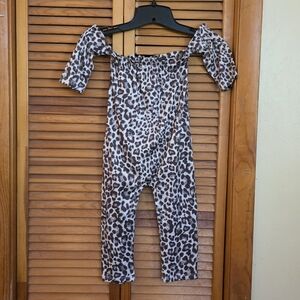 EUC Bailey's Blossoms Girls Off-Shoulder Jumpsuit Size 3T